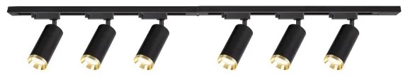 Faretto per sistema a binario MICA 6xGU10/10W/230V nero/oro