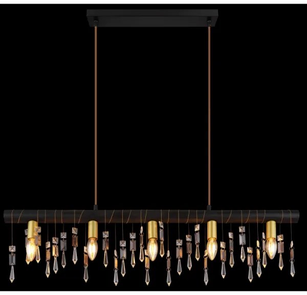 Globo 15532-5HB - Lampada a sospensione su cavo KIRA 5xE14/40W/230V nera