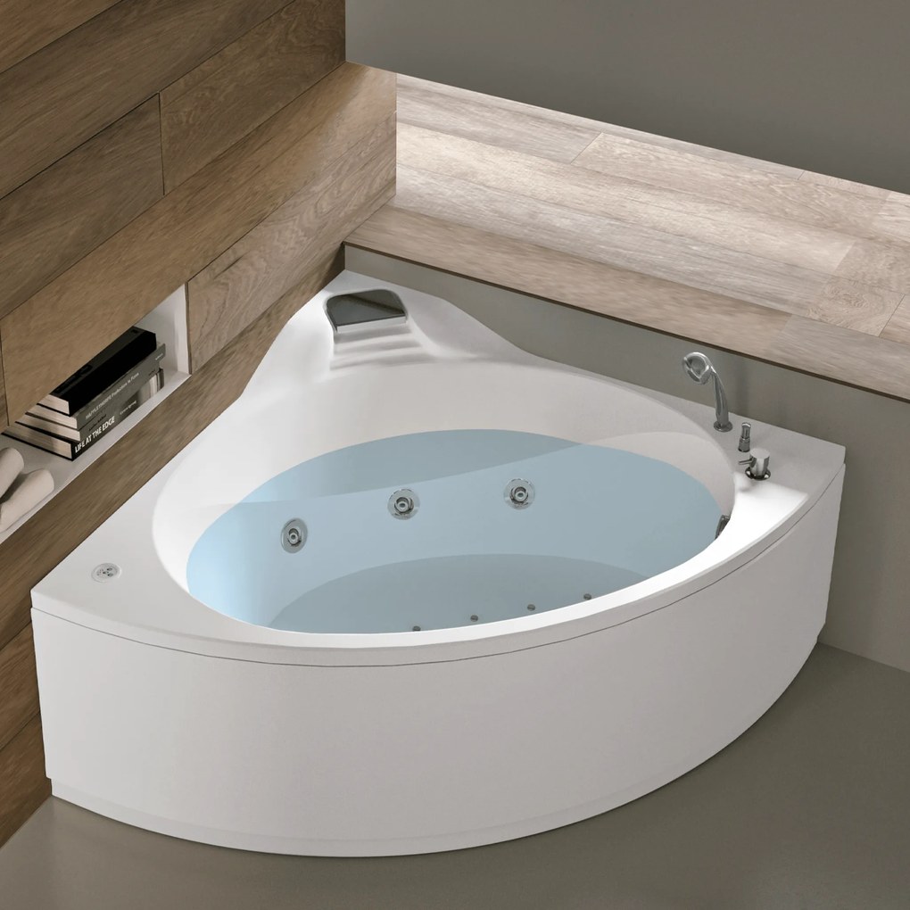 Vasca Idromassaggio Angolare 140x140 Gruppo Geromin "Nova Plus" Bianco