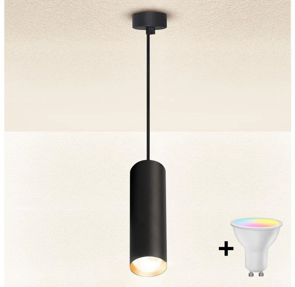 Brilagi - Lampadario a sospensione LED dimmerabile su cavo SELE 1xGU10/6,5W/230V nero/oro