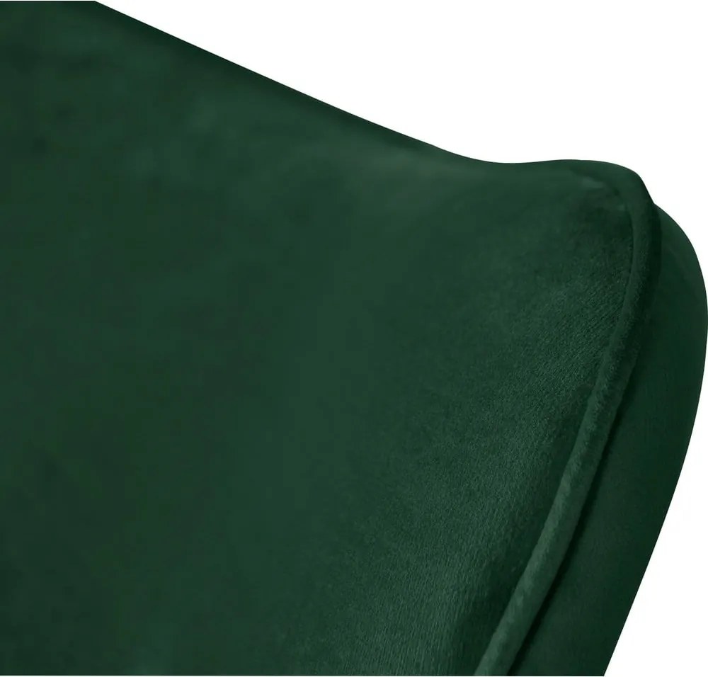 Poltrona con poggiapiedi verde scuro con rivestimento in velluto Niko – Ropez