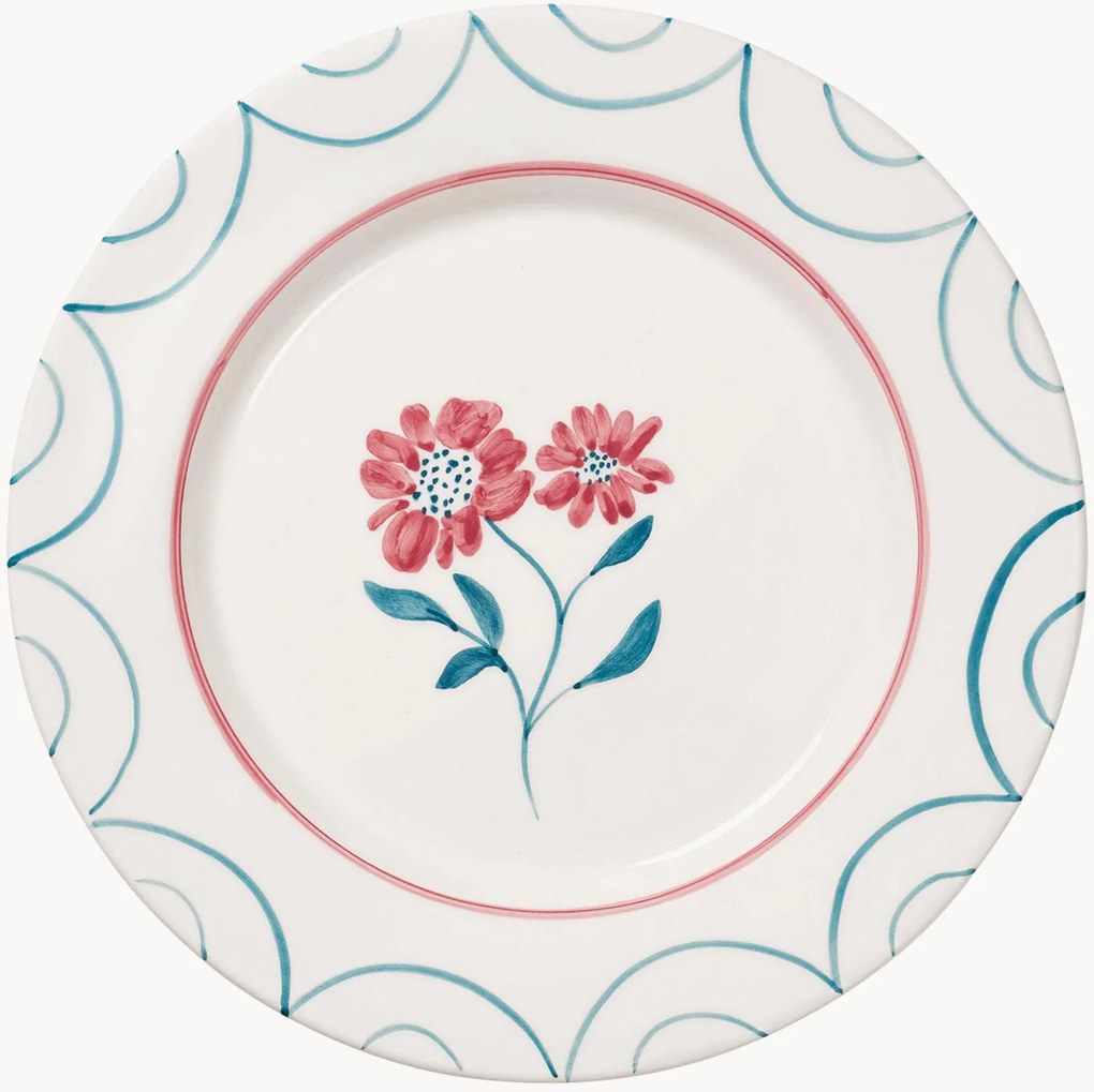 Piatto piano dipinto a mano Cottage Flower