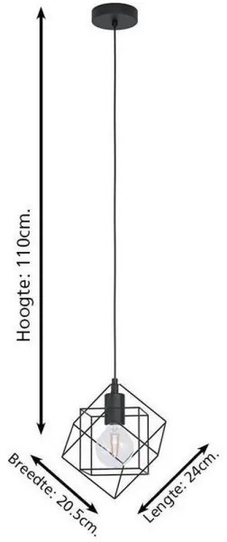 Eglo 43358 - Lampadario a sospensione con filo STRAITON 1xE27/60W/230V