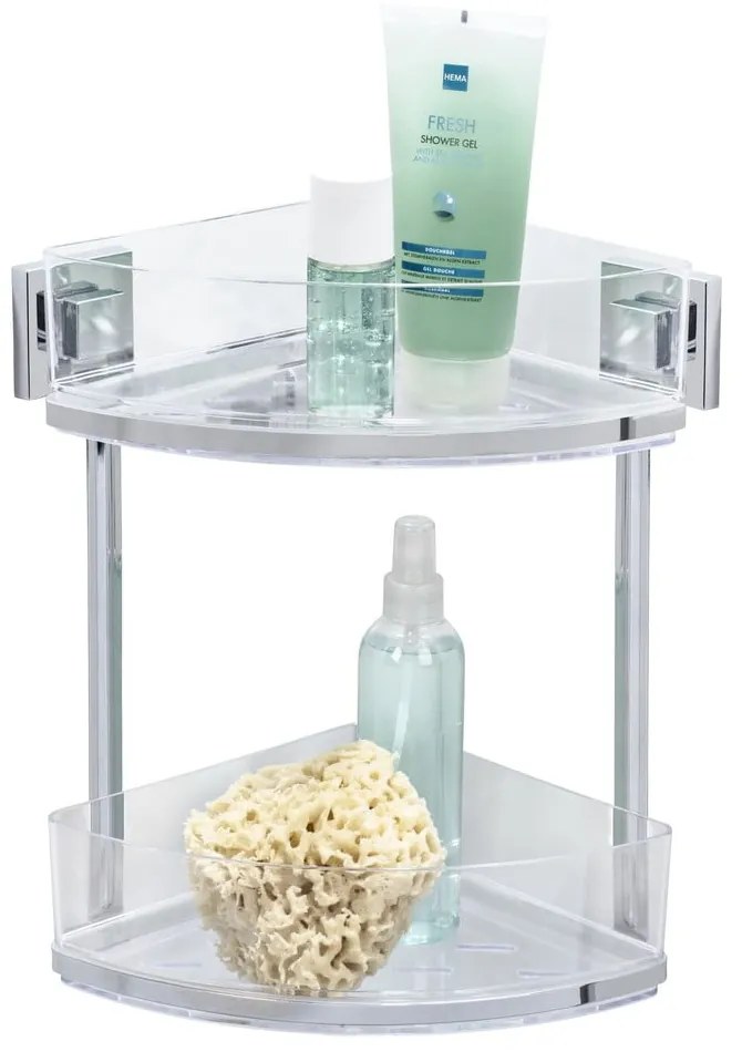 Scaffale angolare a due livelli autoportante Vacuum-Loc, 19,5 x 28 cm Quadro - Wenko