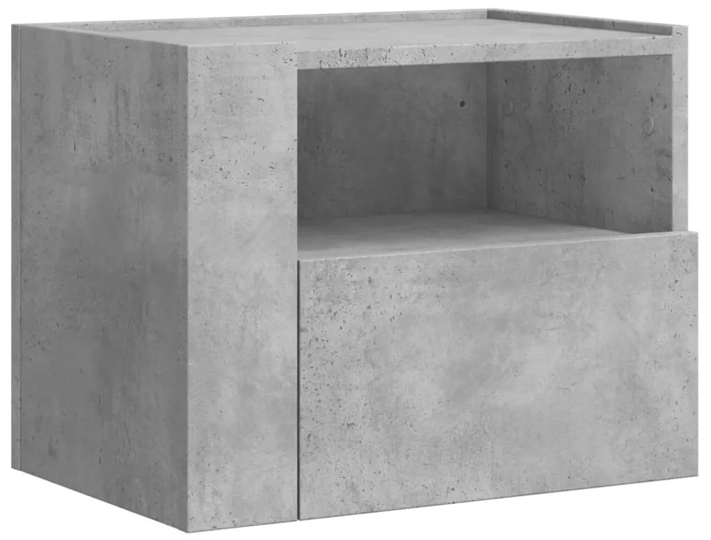 Comodini a muro 2 pz grigio cemento 45x30x35 cm