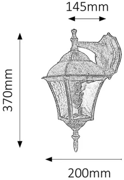 Rabalux 8391 - Applique da esterno TOSCANA 1xE27/60W/230V IP44