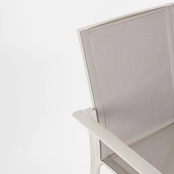 Set 4 Sedie Da Esterno In Alluminio E Textilene Con Braccioli Konnor Rastin Bizzotto