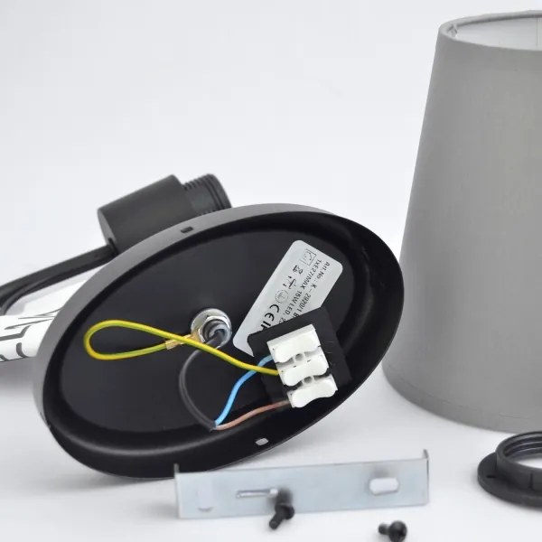 Applique MALBO 1xE27/15W/230V grigio/nero