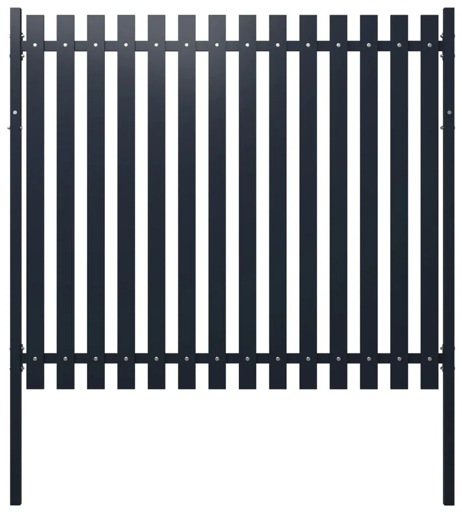 Pannello Di Recinzione Antracite 174,5x170cm Acciaio Verniciato /