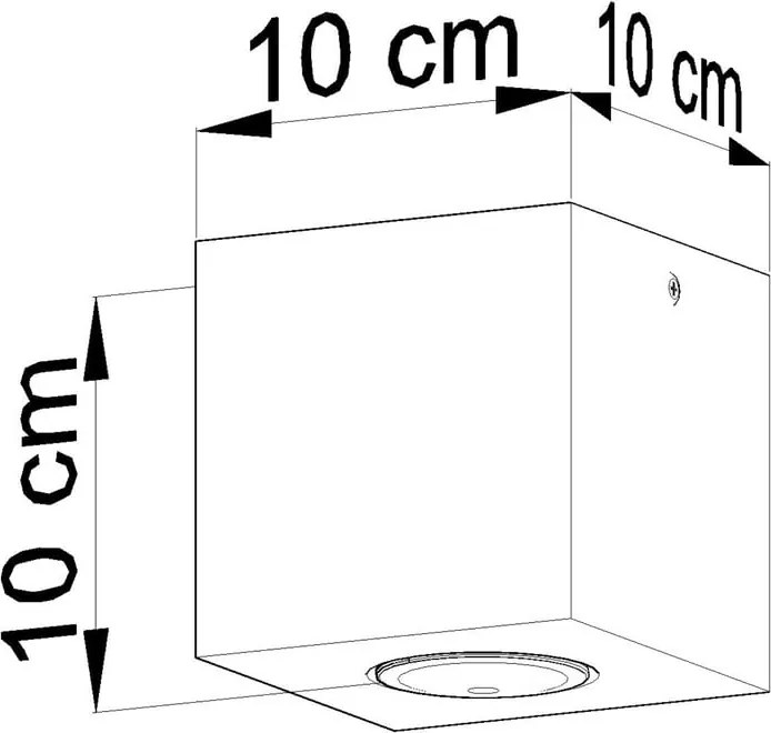 Faretto grigio 10x10 cm Geo – Sollux