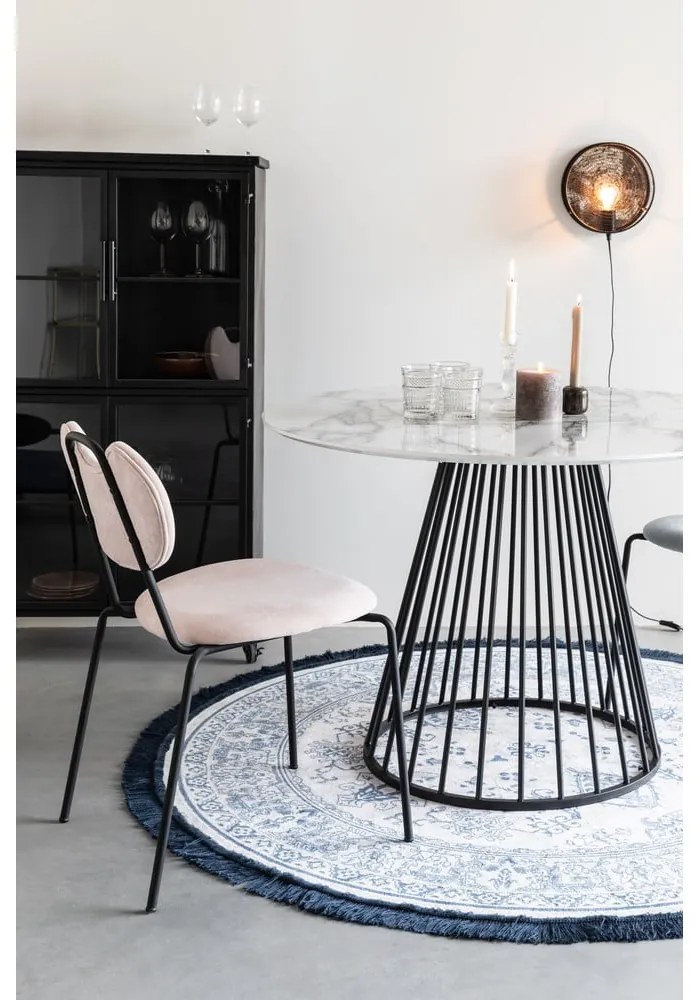 Tavolo da pranzo rotondo con piano in marmo ø 110 cm Floris - White Label