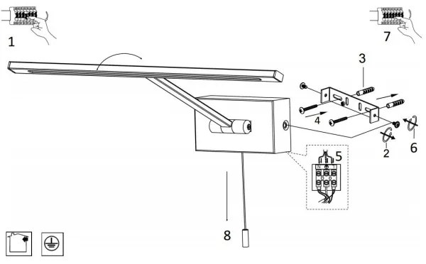 Searchlight 5586CC - Lampada LED da quadro LED/7,7W/230V cromo
