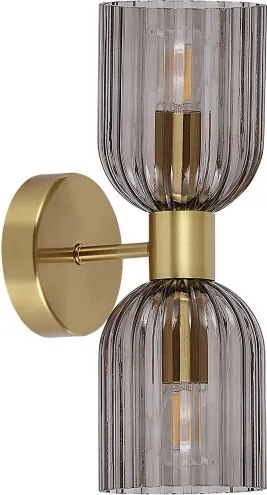 Lampada da parete PIEGA 2xE14/10W/230V ottone/nero fumé