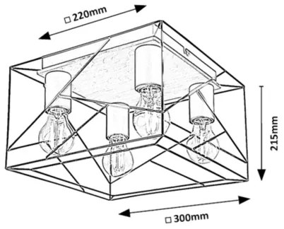 Rabalux 71024 - Plafoniera BOIRE 4xE27/40W/230V
