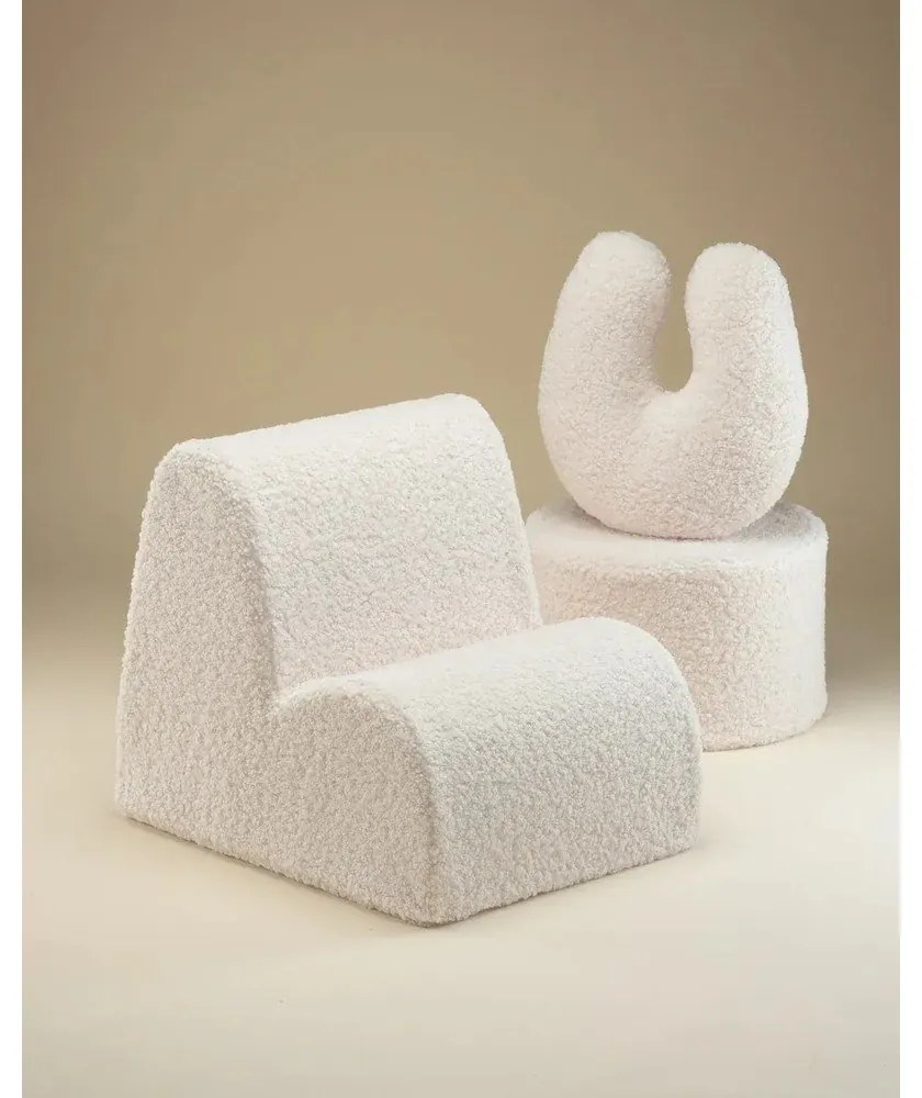 Cuscino per divano da bambini color crema con rivestimento in bouclé U – Wigiwama
