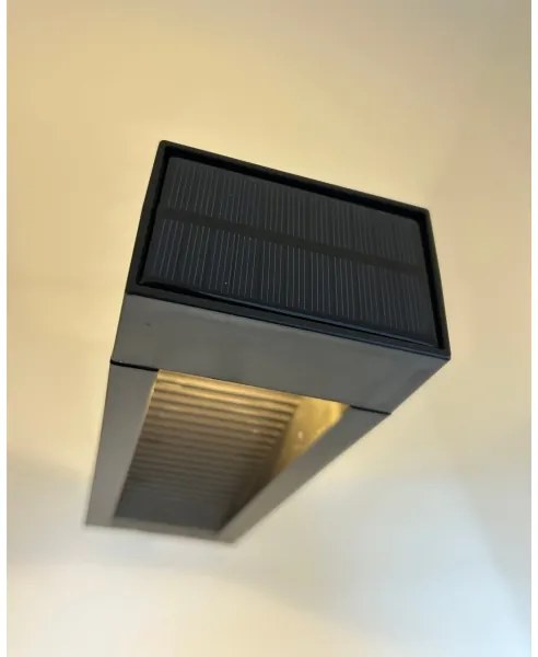 Lampada solare a LED 2x LED, 1,2 V, 200 mAh, IP44, nera