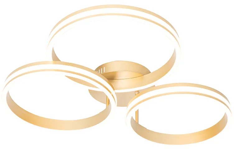 Plafoniera in ottone con LED dimmerabile a 3 livelli 3 luci - Navara
