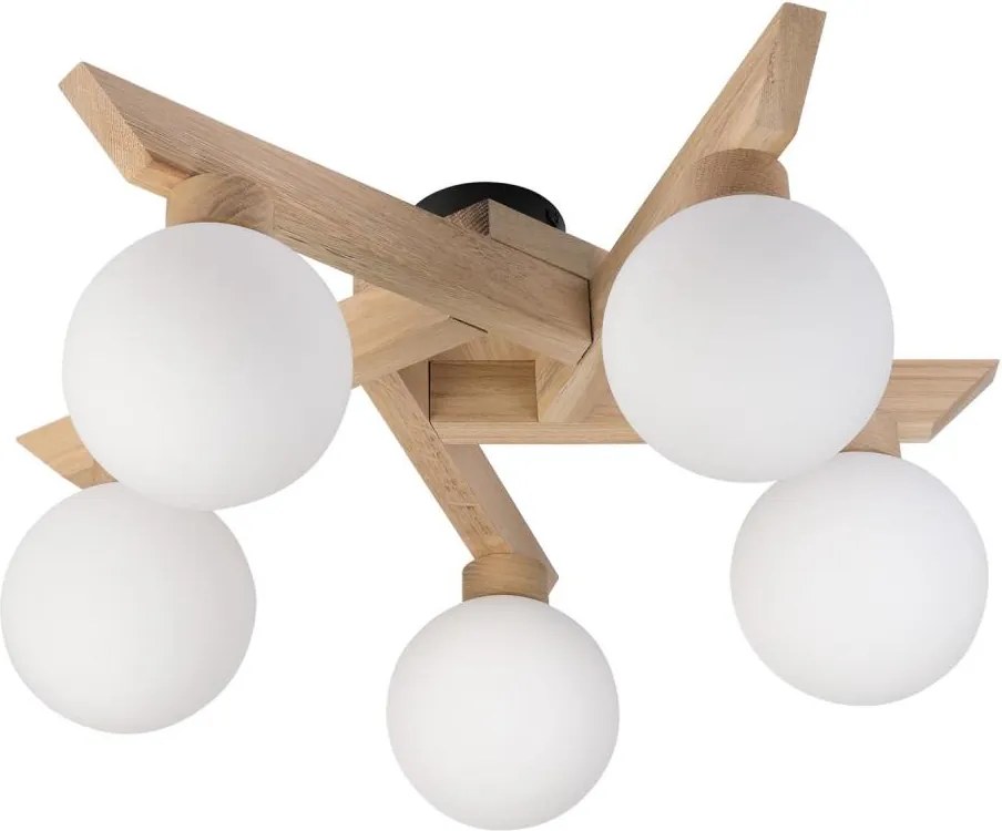 Plafoniera ANTONIO 5xG9/5W/230V rovere/bianco