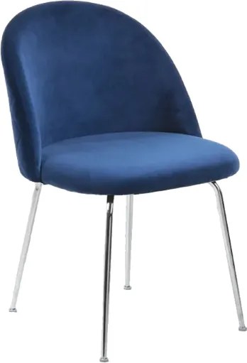 Sedia da pranzo in velluto Ottanio con gambe in metallo Cromo - PARIS 2 sedie