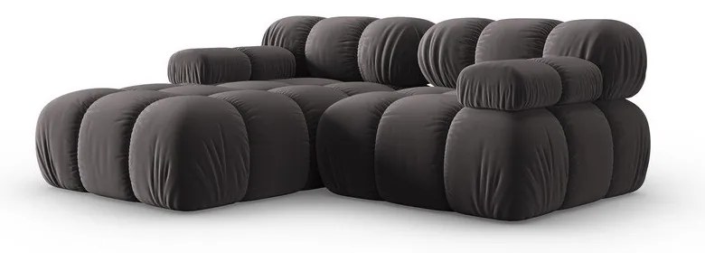 Divano in velluto grigio scuro 191 cm Bellis - Micadoni Home