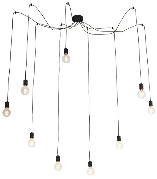 Lampada a sospensione design nero 9 luci - CAVALUX