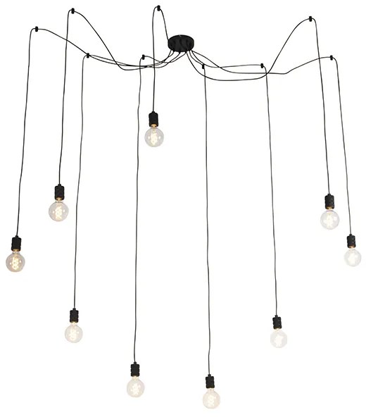 Lampada a sospensione di design nera 9 luci - Cavalux