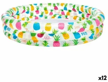 Piscina Gonfiabile per Bambini Intex Ananas Anelli 248 L 132 x 28 x 132 cm (12 Unità)