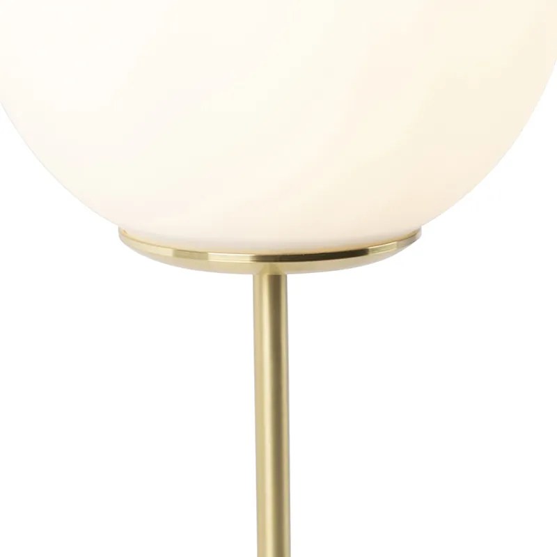 Lampada da tavolo Art Déco in ottone con vetro opalino 45,5 cm - Pallon
