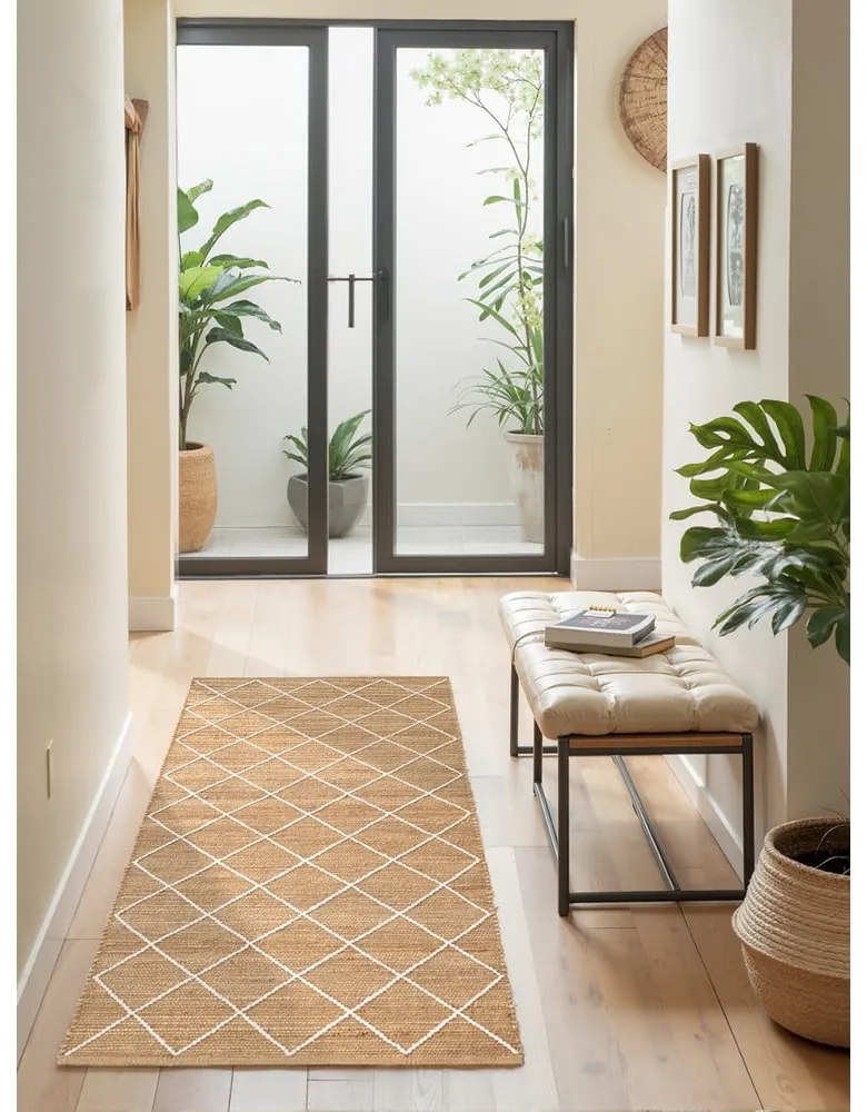 Passatoia di colore naturale in iuta tessuta a mano 80x200 cm Kunu – Hanse Home
