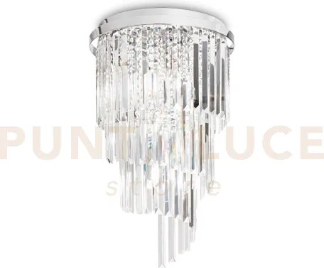 Carlton lampadario a soffitto in cristallo molato e metallo finitur...