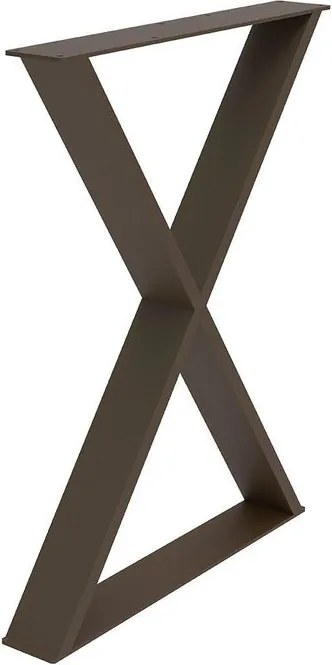 Gamba per mobili a X STEELMI Cross in acciaio bronzo opaco L 58 x P 8 x H 71 cm