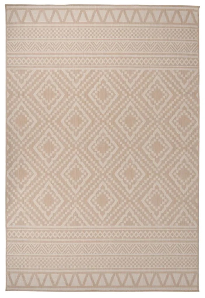 Tappeto Da Esterni A Tessitura Piatta 160x230cm Strisce Marroni /