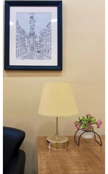Lampada da tavolo 1xE27/60W/230V beige/cromo lucido
