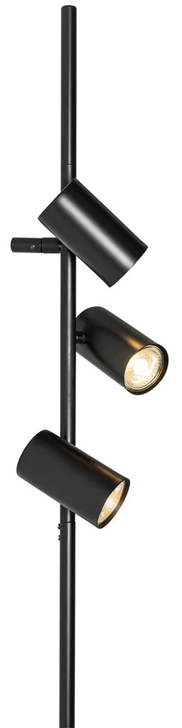 Lampada da parete intelligente nera con interruttore a pedale 3 luci Incl. 3 GU10 Wifi da 50mm - Jeana Luxe