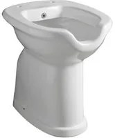 Vaso bidet aperto con erogatore e scarico a muro adatto per disabili e anziani