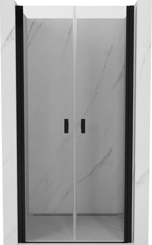 Mexen Mist porta doccia a battente 100 cm, trasparente, nero - 8A7-100-000-70-00