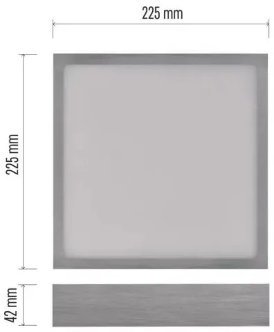 Plafoniera LED LED/21W/230 3000/3500/4000K 22,5x22,5 cm cromo
