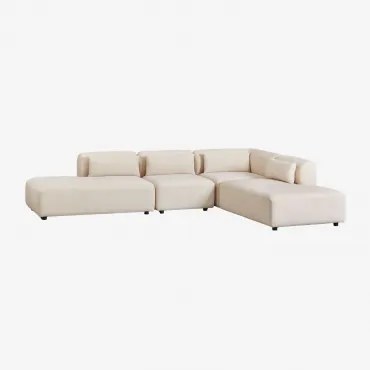 Divano Modulare Angolare Fogler In 4 Pezzi Con Doppia Chaise Lounge Velluto A Coste Beige Lin - Sklum