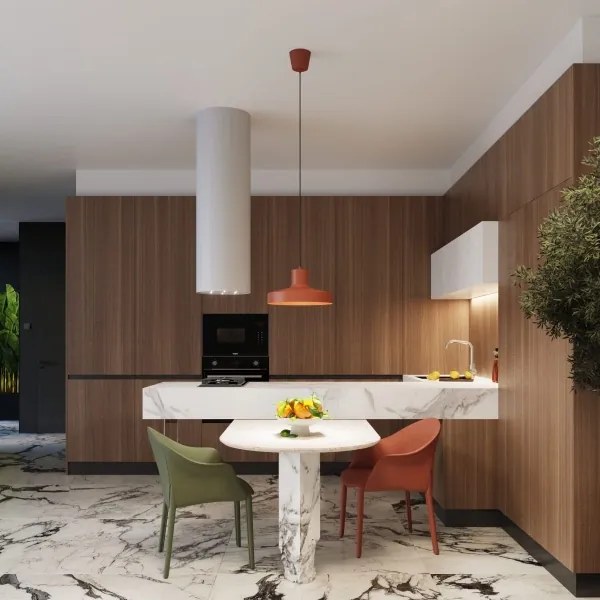 Sollux SL.1706 - Lampadario a sospensione con filo BILO 1xE27/15W/230V diametro 35 cm arancione