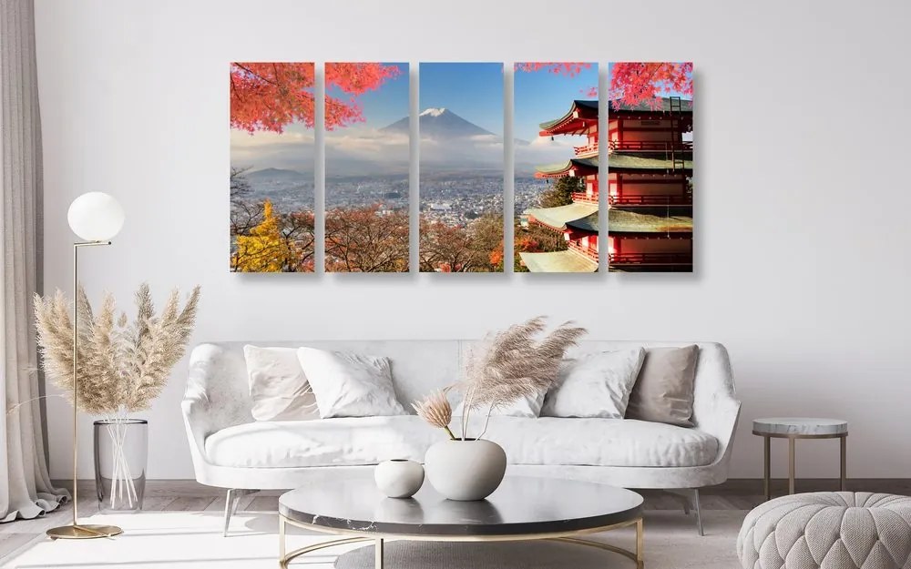 Quadri 5 pezzi – Autunno in Giappone