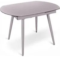 Tavolo Allungabile 120/180x90x76 cm in Metallo con Top in Vetro Grigio