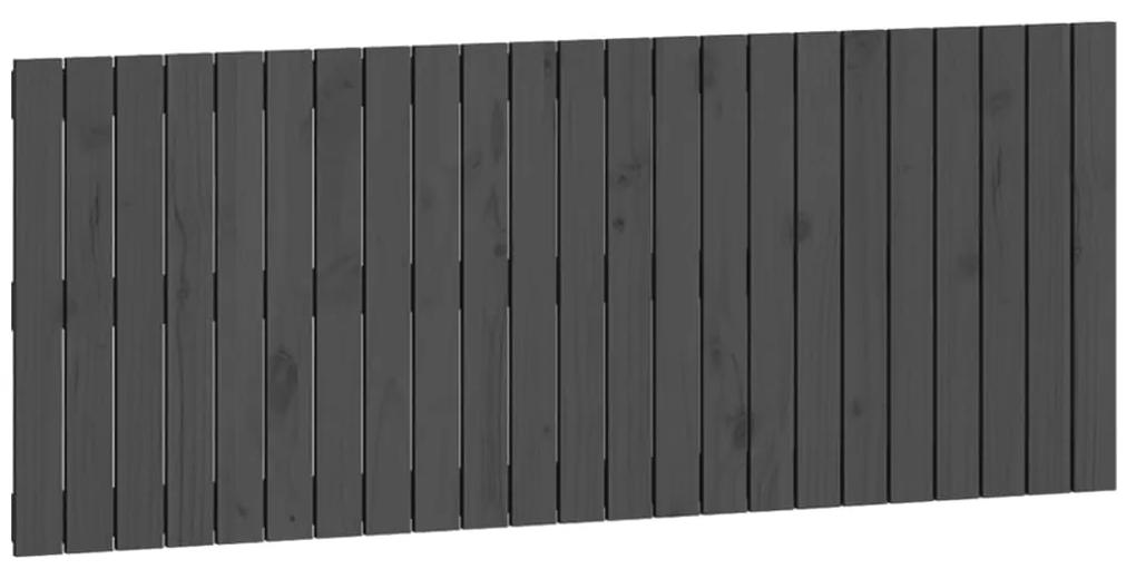 Testiera da parete grigia 147x3x60 cm in legno massello di pino