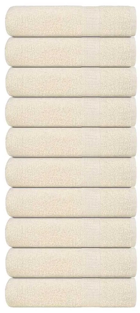 Asciugamani 10 Pz Crema 50x100 Cm 360 G/m² 100% Cotone /