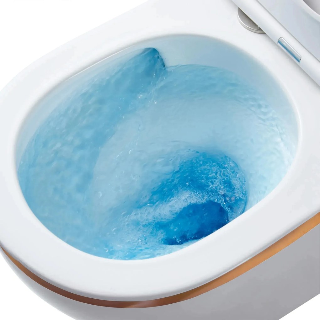 Vaso WC sospeso Rea Carlo Tornado Rimless Flat GOLD EDGE