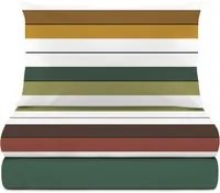 Completo letto singolo righe verde cotone