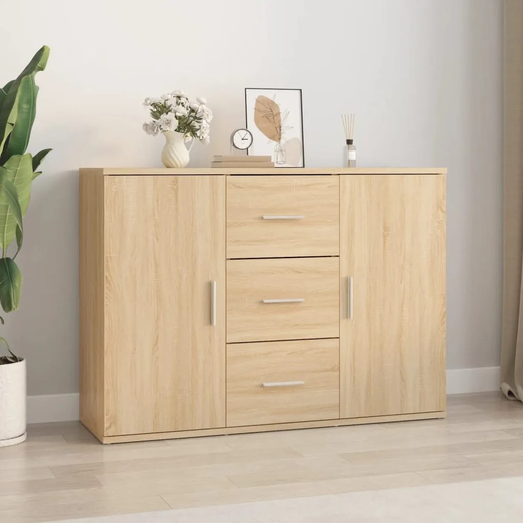 Credenza rovere sonoma 91x29,5x65 cm in legno multistrato