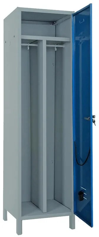 Armadio alto Pratiko Spogliatoio Sp/Pul 50 a/blu in acciaio, grigio e blu L 50 x H 179.5 x P 50 cm, 1 anta, da interno