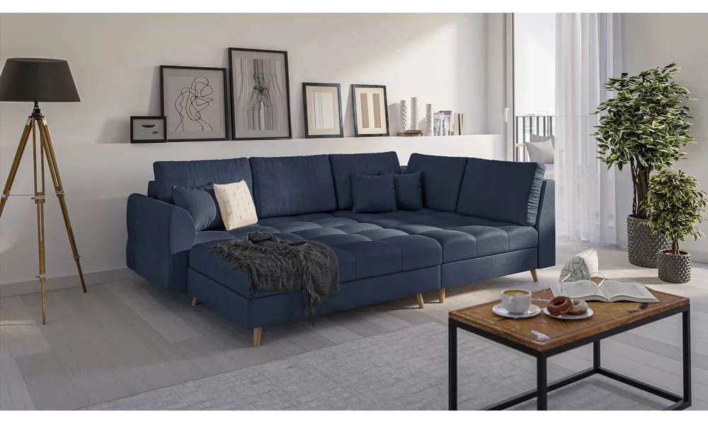 Pouf blu scuro Ariella - Ropez