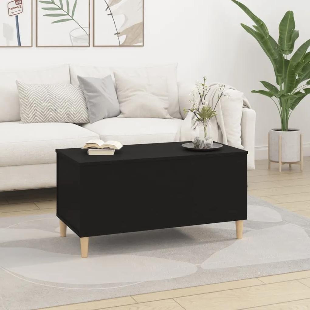 Tavolino da salotto nero 90x44,5x45 cm in legno multistrato