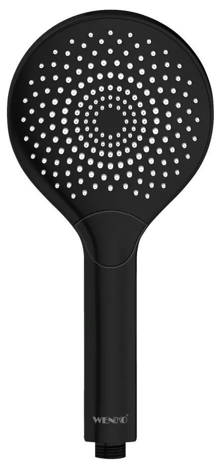 WENKO 24925100 - Soffione doccia WATERSAVING SYSTEM Ø 12 cm, nero